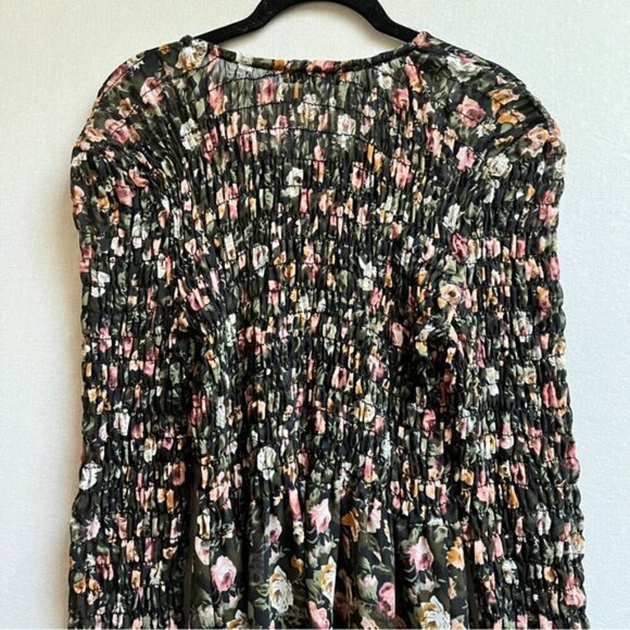 Vintage Expression smock floral chiffon maxi dress Sz S - Picture 6 of 12